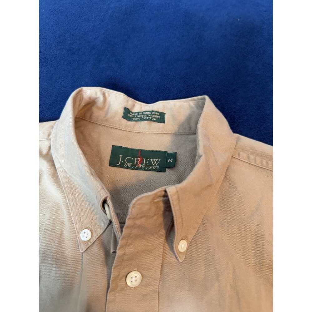 J.Crew Men’s Garment-dyed Twill Overshirt Sz M Khaki Button Up Long Sleeve Shirt